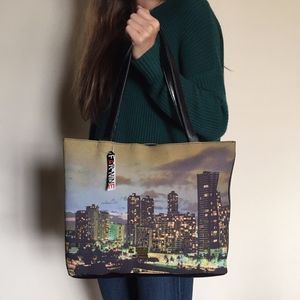 Far Nine City Scene Handbag NWT